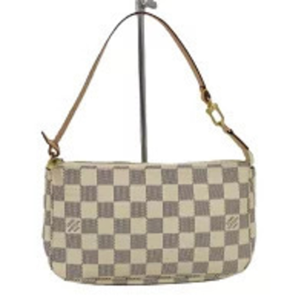 LOUIS VUITTON Pochette Accessoires Accessory Pouch Clutch Damier Azur White